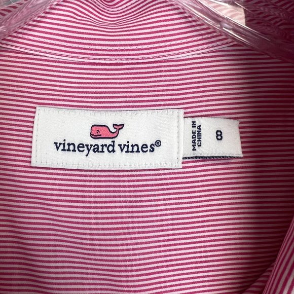 VINEYARD VINES Women Pink Check Button Down Shirt 100% Cotton Size 8 - Picture 7 of 9
